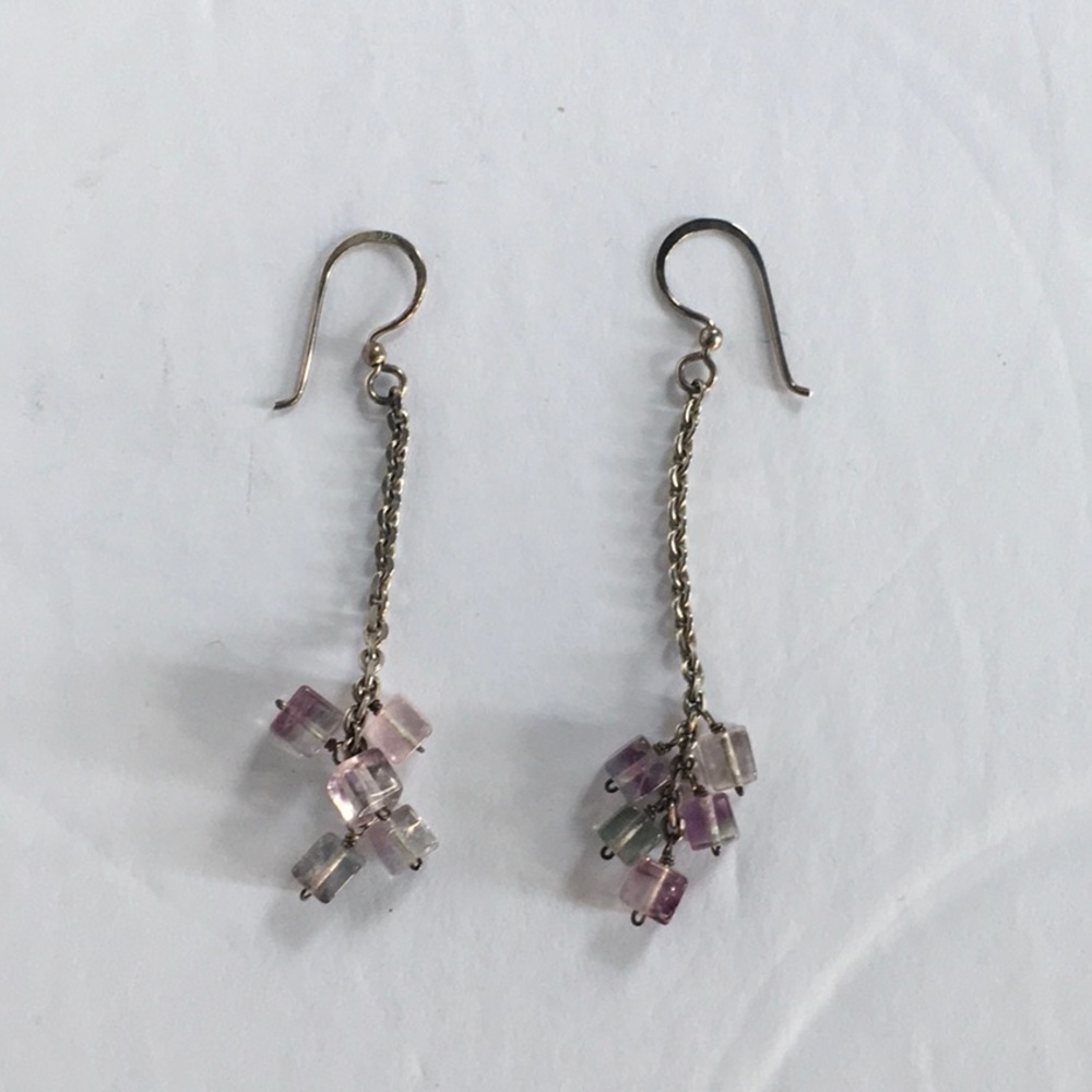 Sterling and amethyst drop earrings